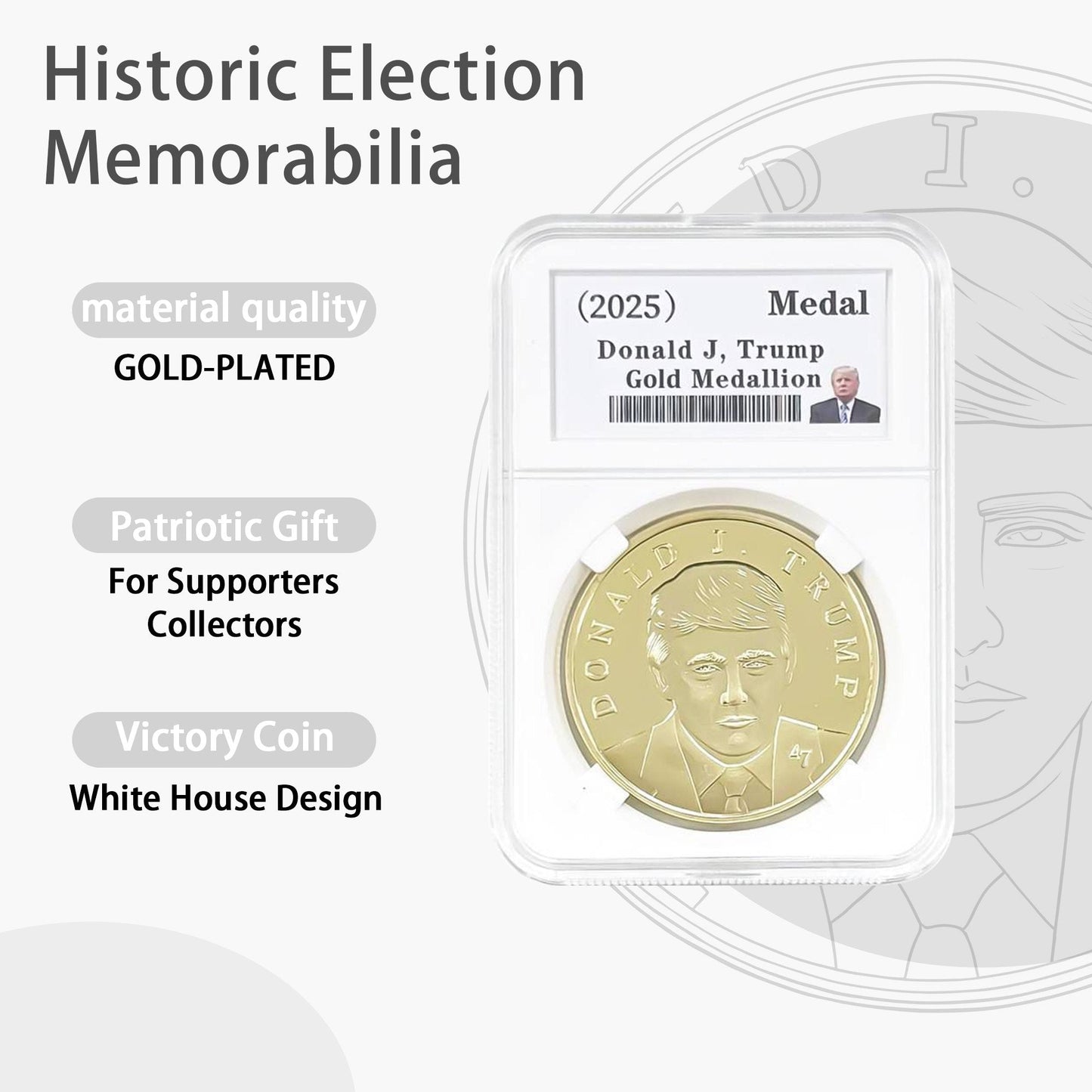 President Trump Victory Gold Coin 2025 - 47 President Edition